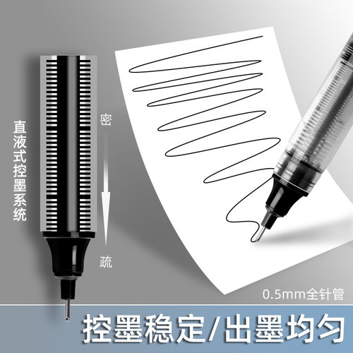 晨光笔记神器作业神器以一敌五 z-1 大容量彩色速干直液式走珠笔中性笔0.5mm水笔学生用圆珠笔红笔巨能写黑笔 - 图3