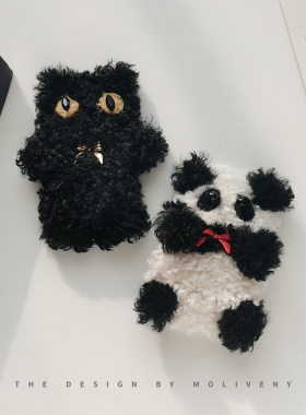 可爱公仔发夹秋冬毛绒夹子头饰少女侧边大号刘海bb夹卡通边夹发卡