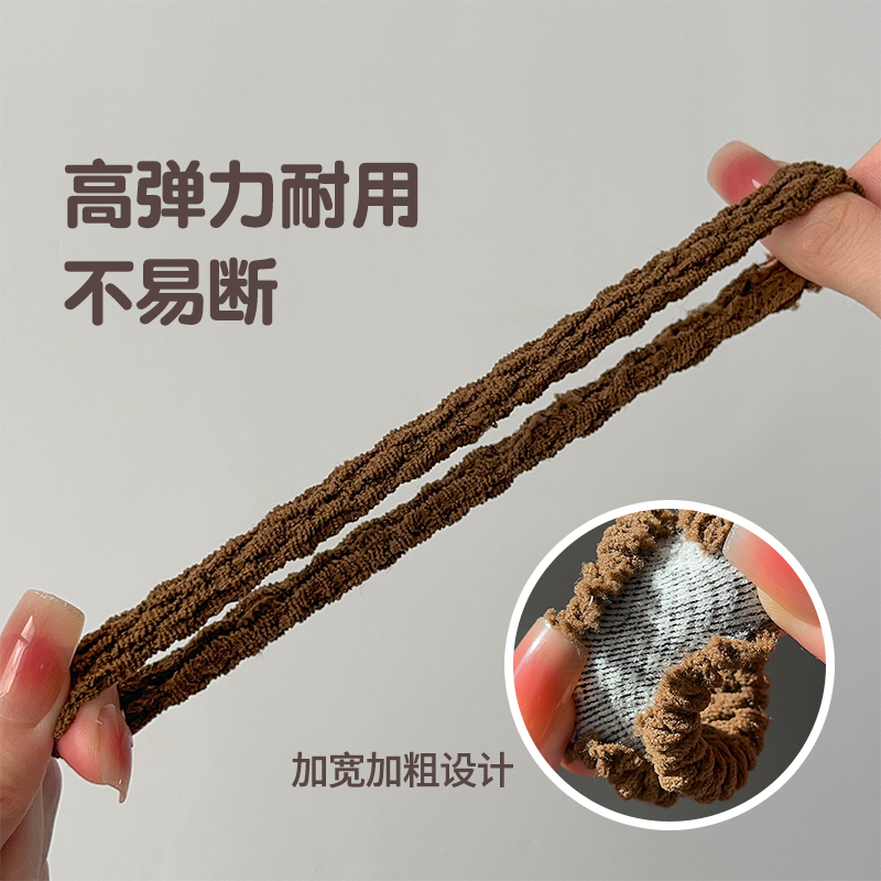 时尚褶皱无接缝发圈高弹力耐用皮筋女扎头发绳头饰高马尾头绳头饰-图3