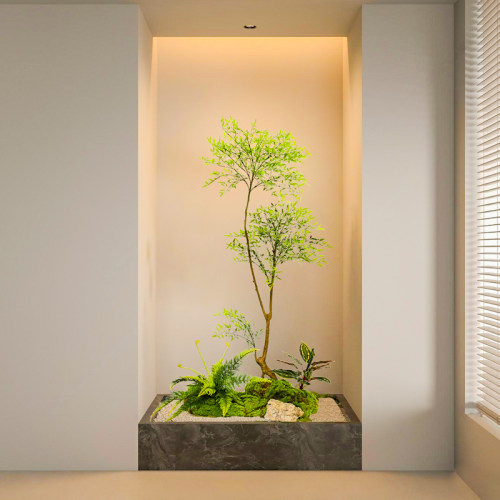 仿真绿植造景室内景观假植物组合仿真树橱窗转角装饰落地盆景摆件-图2