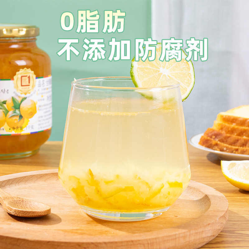 韩国进口全南蜂蜜柚子茶1kg*2 泡水喝的水果茶蜜炼果冲饮果酱饮品 - 图2