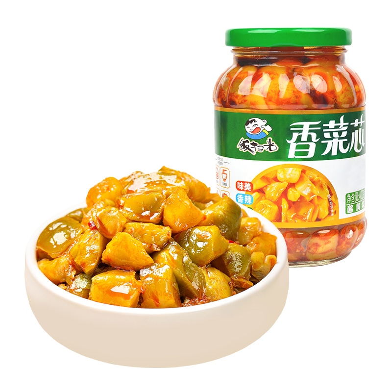 饭扫光榨菜400g瓶装香菜芯爽口菜香辣下饭菜拌饭拌面配粥开味小菜-图0