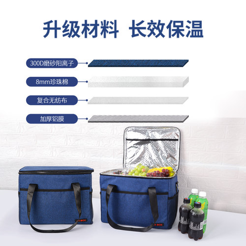 便携式保温箱车载冰箱冬季保鲜冷藏可折叠冰包加厚饭菜保热保温包 - 图0