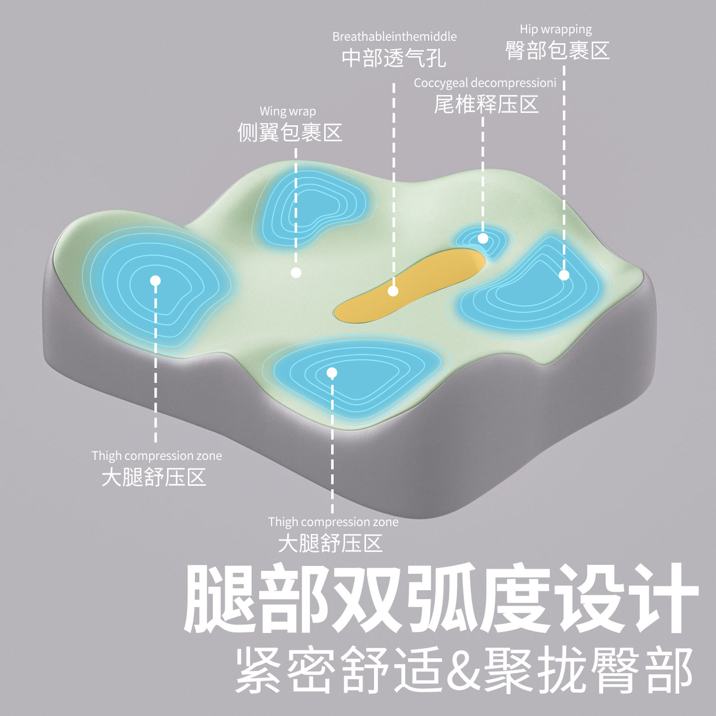 办公室记忆棉坐垫护腰靠背垫专用椅垫屁垫学生宿舍椅子教室靠垫子