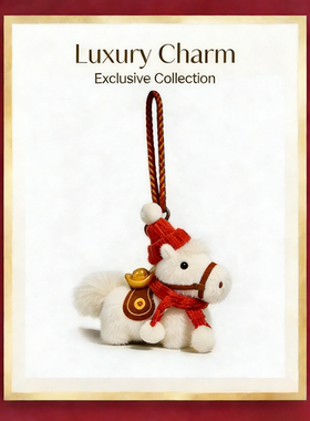 新年毛绒小马包挂件钥匙扣