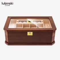 LUBINSKI Rubinski Cigar Box 100 Fitted Perspective Window Cigar Alcoholized Moisturizing Box