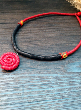 手工汉服棉麻项圈本命年吊坠饰品