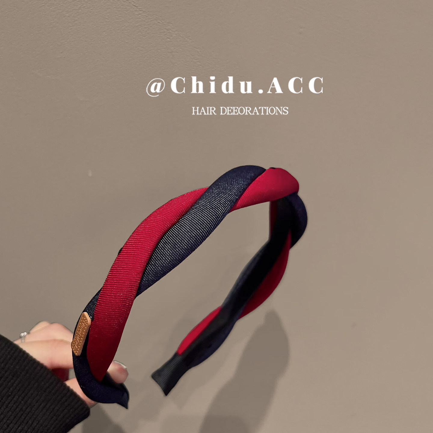 韩版新款复古编织发箍女高级感港风头箍洋气链条新年红高颅顶发卡,淘宝优惠券,粉丝福利购,淘宝优惠卷