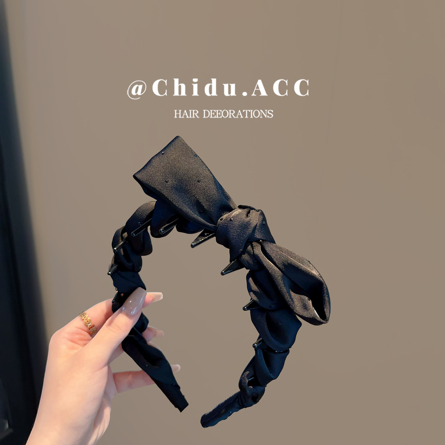 精灵兔耳发箍女高级感缎面蝴蝶结带齿头箍高颅顶显脸小减龄发卡新,淘宝优惠券,粉丝福利购,淘宝优惠卷