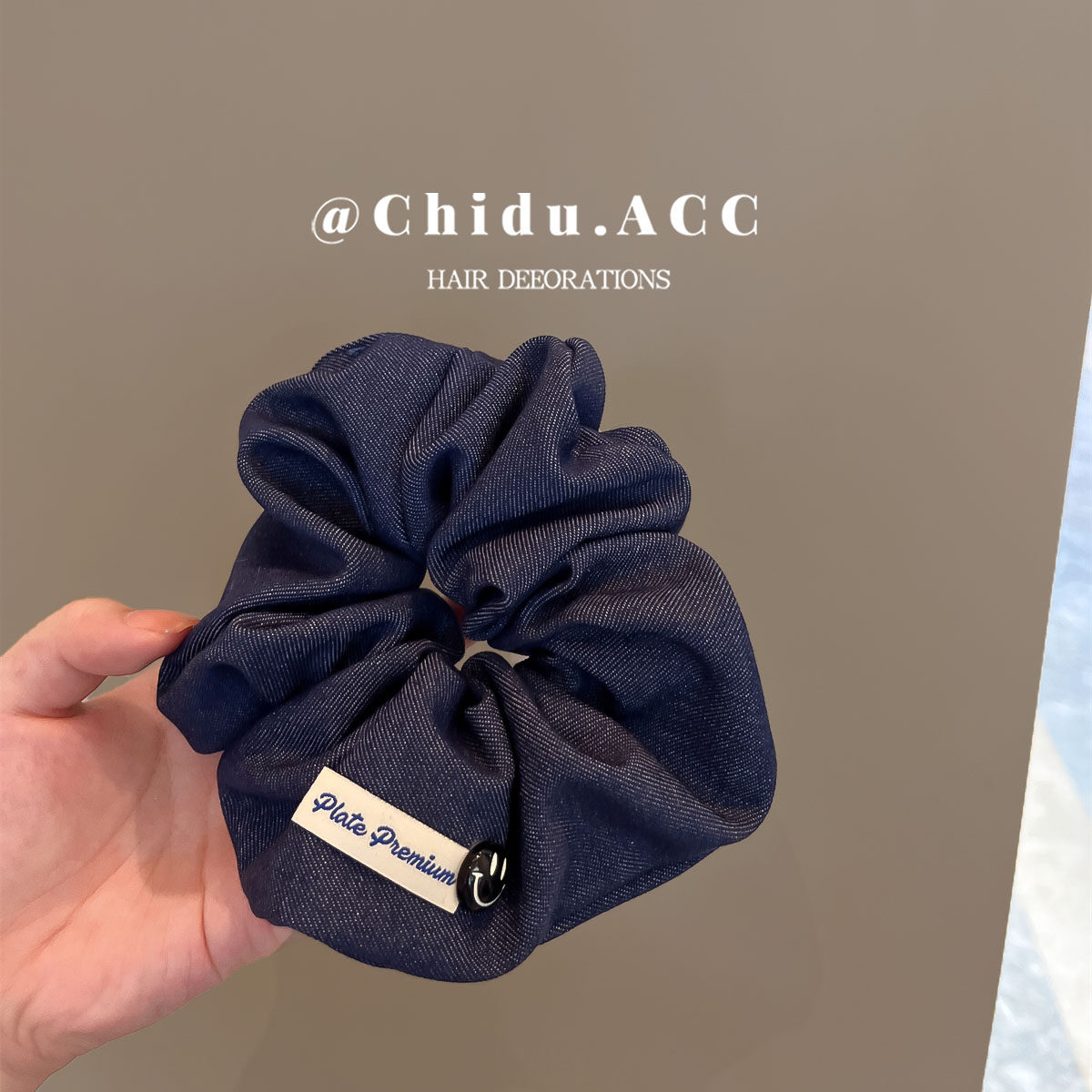 韩版发饰质感牛仔布发圈扎马尾头绳秋冬新款头饰丸子头发绳大肠圈,淘宝优惠券,粉丝福利购,淘宝优惠卷