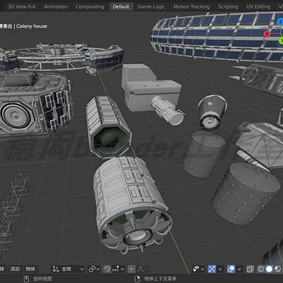 blender空间站太空舱外星飞船元宇宙3D模型游戏素材 非实物不快递 - 图1