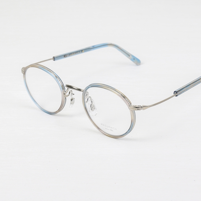 日本Masunaga增永眼镜框45mm纯钛超轻复古圆框高度数眼镜架GMS127 - 图3
