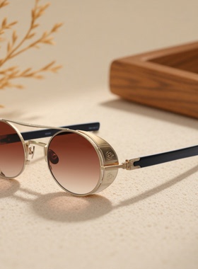 日本MATSUDA松田男复古圆框墨镜