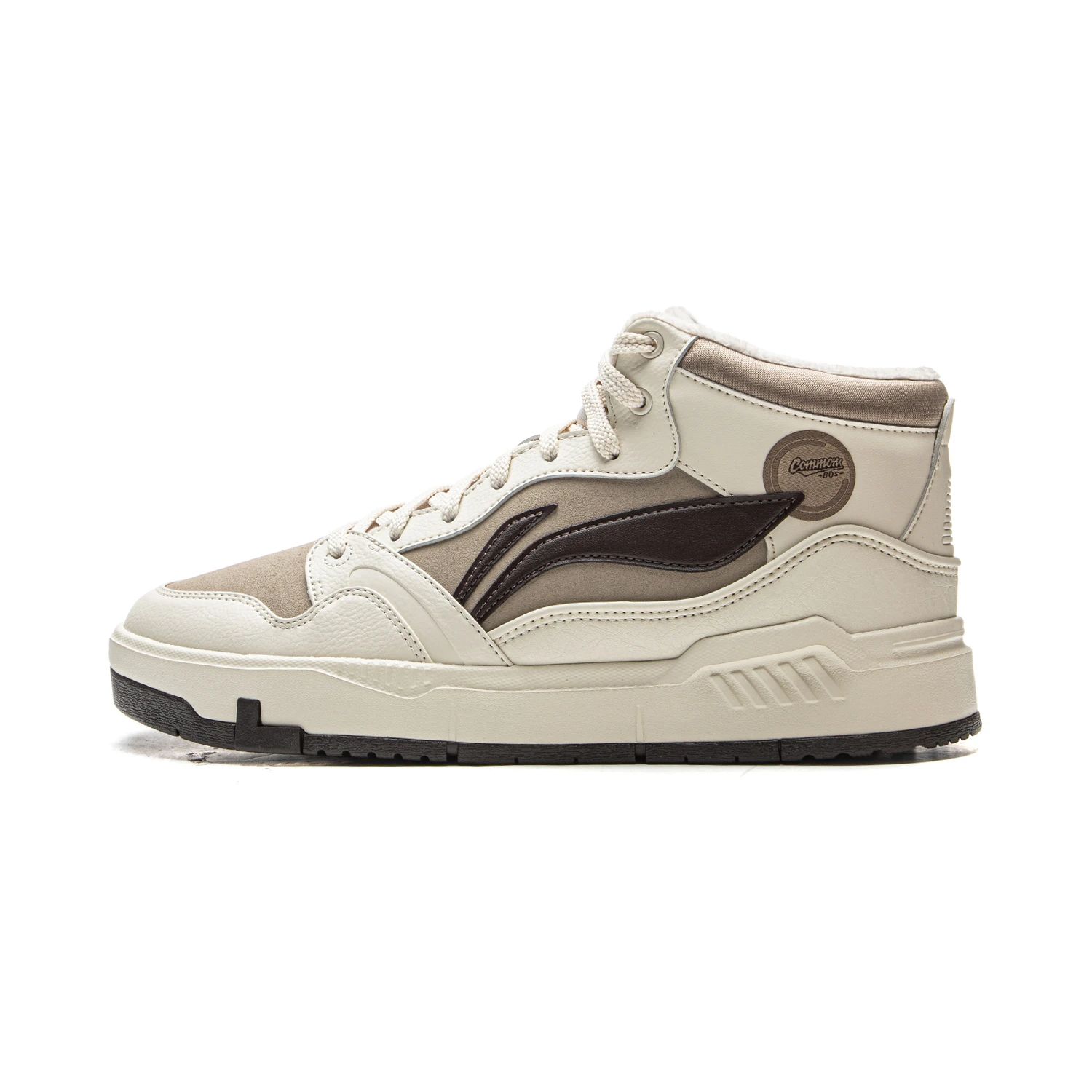 李宁新款COMMON 80s MID男子加绒保暖中帮板鞋经典休闲鞋AGCV407 - 图3