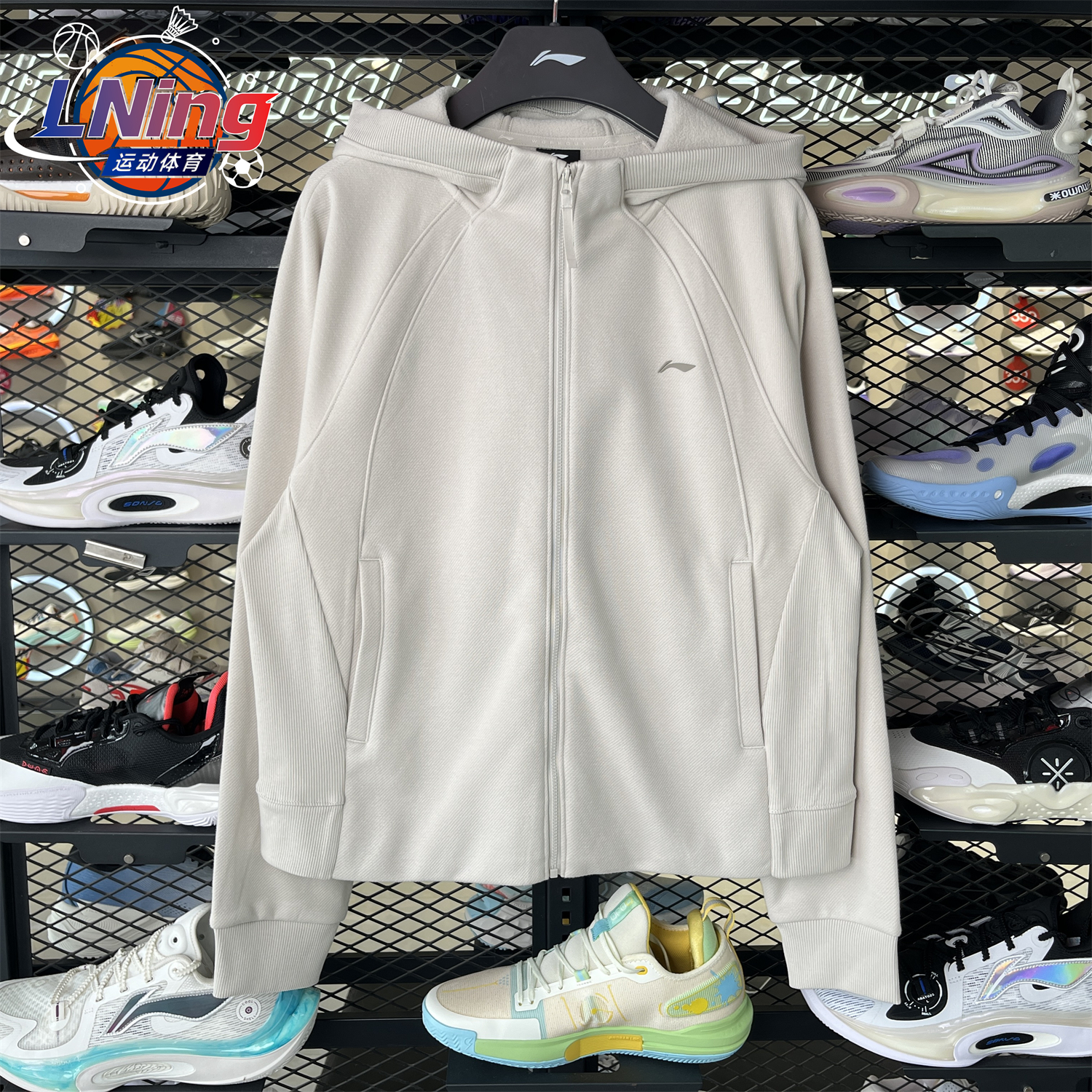 李宁2025冬季新款百搭舒适女子加绒保暖宽松开衫连帽卫衣AWDV944 - 图2