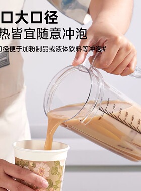 乐呵呵奶昔机超大杯挂式直式PC奶昔杯带刻度精准容量带刻度搅拌杯