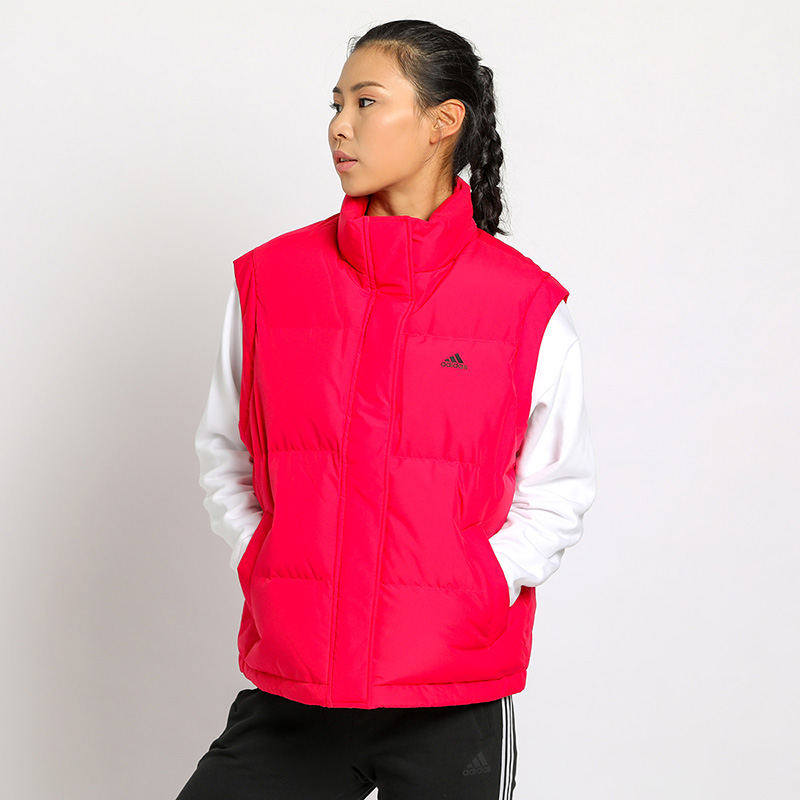 Adidas阿迪达斯羽绒背心女款2021冬季新款保暖休闲羽绒马甲GP2919