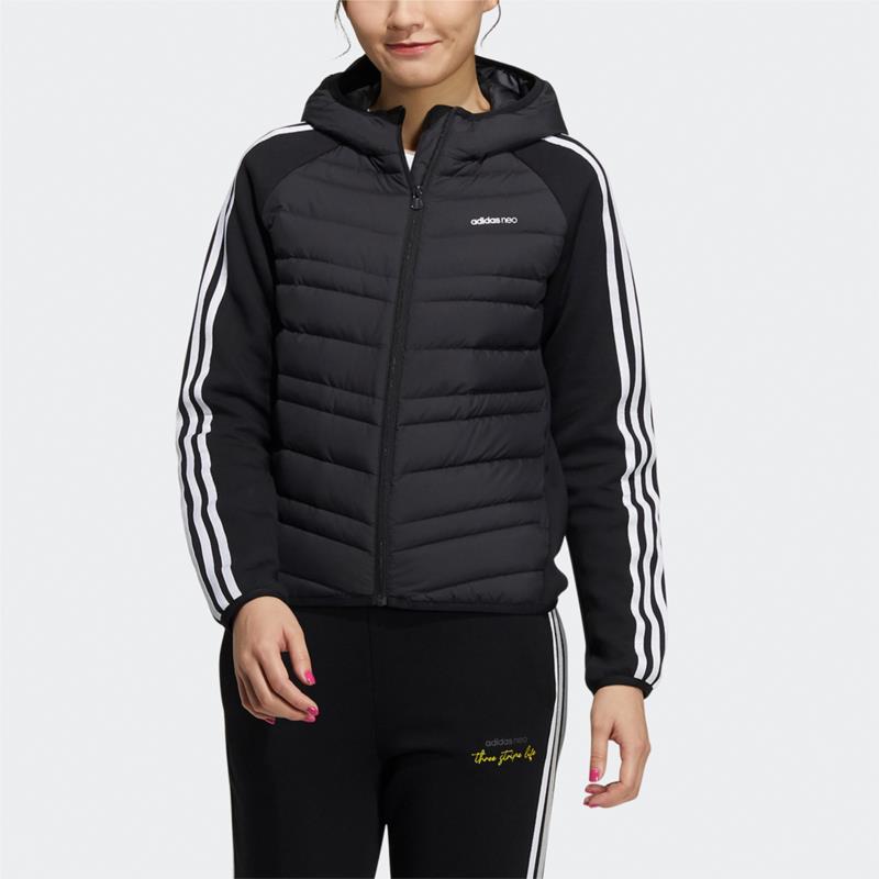 Adidas阿迪达斯NEO女装2023新款防风保暖连帽运动羽绒服H45296 - 图2