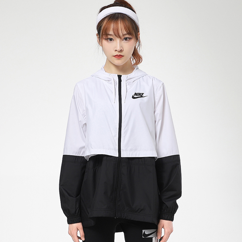 NIKE耐克外套女2021春季新款运动服连帽风行者梭织休闲夹克AJ2983