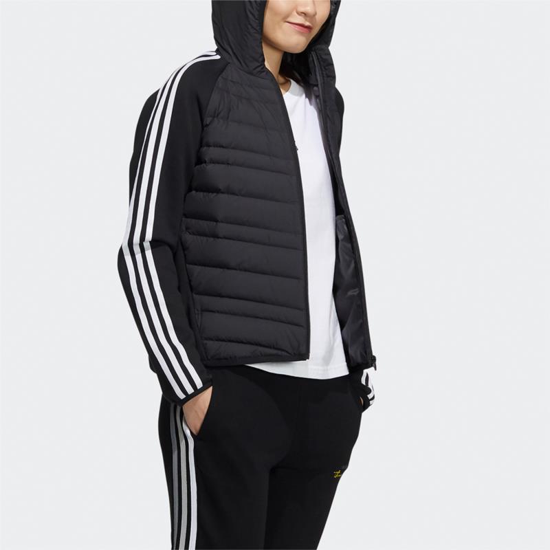 Adidas阿迪达斯NEO女装2023新款防风保暖连帽运动羽绒服H45296 - 图0