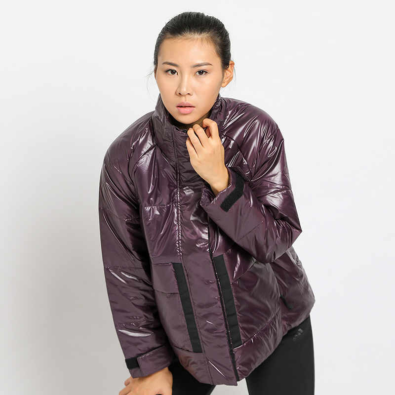 Adidas阿迪达斯2021新款女装休闲外套防风立领保暖运动棉服FT2550-图0