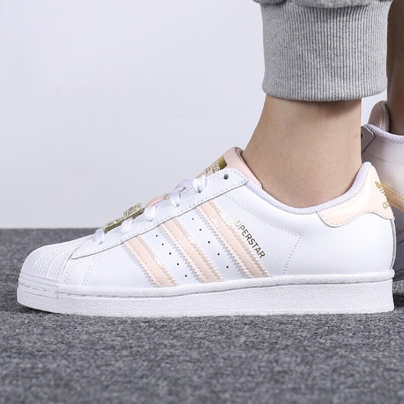 Adidas阿迪达斯三叶草女鞋SUPERSTAR W经典贝壳头休闲板鞋 H03910-图0