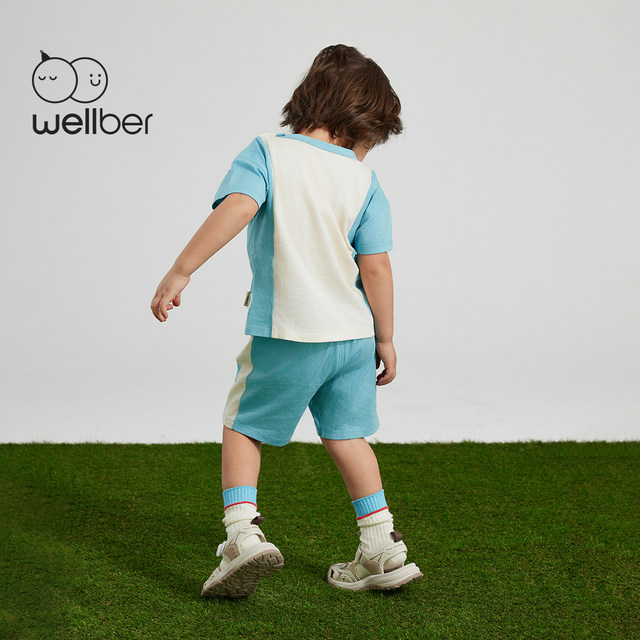 ຊຸດເສື້ອແຂນສັ້ນລະດູຮ້ອນ Wellberu ຝ້າຍບໍລິສຸດ