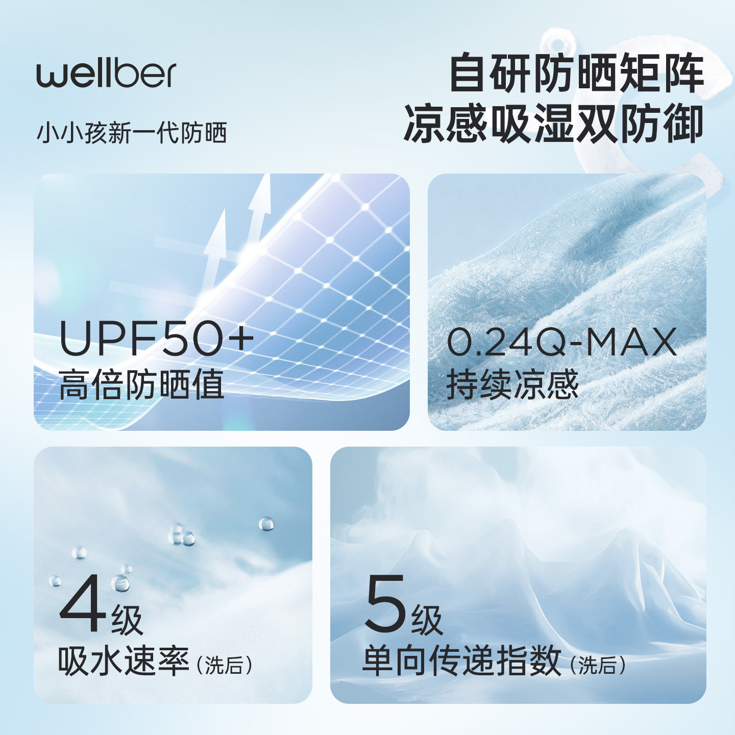 威尔贝鲁儿童防晒衣夏季宝宝皮肤衣防紫外线中大童防晒服外套薄款