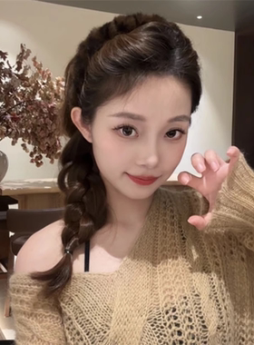 秋冬毛绒豹纹小香风带齿发箍