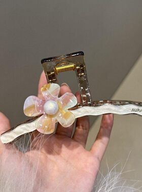 幻彩花朵大号盘发抓夹高级感发夹