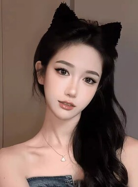 喵喵发箍可爱猫耳朵毛绒洗脸头箍