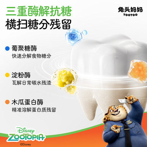 疯狂动物城x兔头妈妈儿童牙膏儿童抗糖防蛀牙膏防蛀牙防龋齿含氟 - 图0