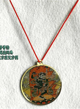 宁玛巴狮面母佛牌 台湾双面像章挂件 狮面空行母挂坠 护身吊坠