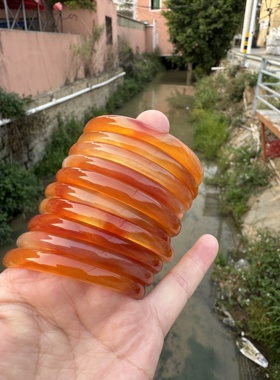 包邮红玛瑙手镯女款细条玉髓正圈手环玉镯子送女友礼物