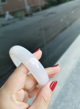 包邮/天然白月光玛瑙中宽手镯玉髓玉石女士手坏/5456586062毫米
