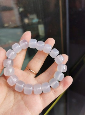 包邮/天然紫罗兰玛瑙老型珠单圈手链/紫色手串