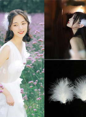 韩国森系仙女发夹甜美风羽毛