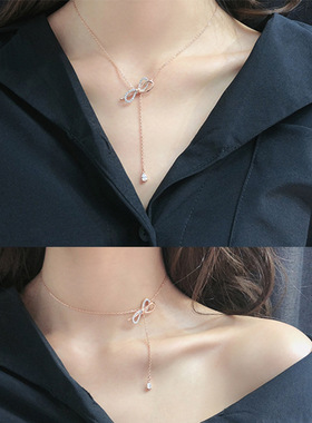 个性韩版网红双色短款奢华项链