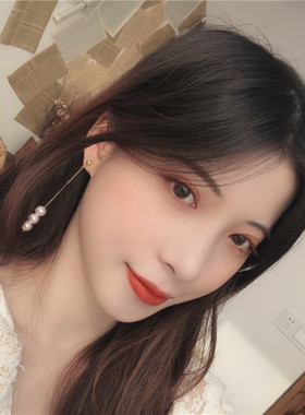 s925银针少女风个性百搭珍珠耳钉