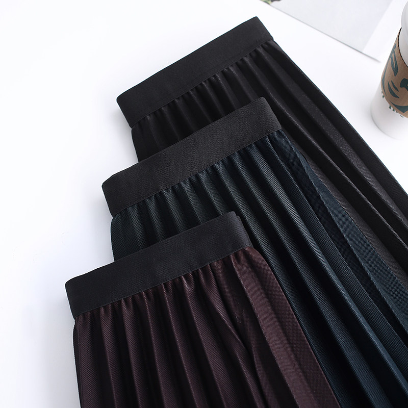 2022新款秋冬高腰两面穿蕾丝半身裙 主蔻半身裙