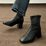 Martens, элегантные белые челси с квадратным носком, короткие сапоги, широкий устойчивый каблук, увеличивают рост, модель весна 2023 года