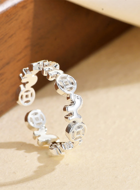 生肖马属马本命年马上有钱戒指小马古铜钱2026马年新款指环饰品