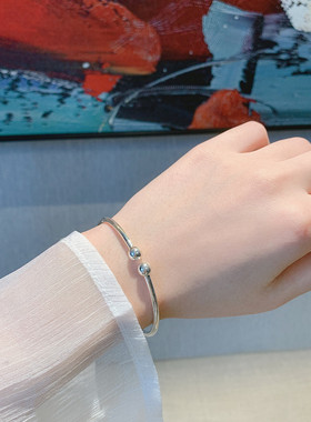 开口简约手镯女蒜头圆珠