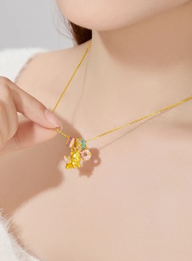 珐琅小飞马独角兽马卡龙色项链轻奢小众感设计吊坠配饰锁骨链包邮