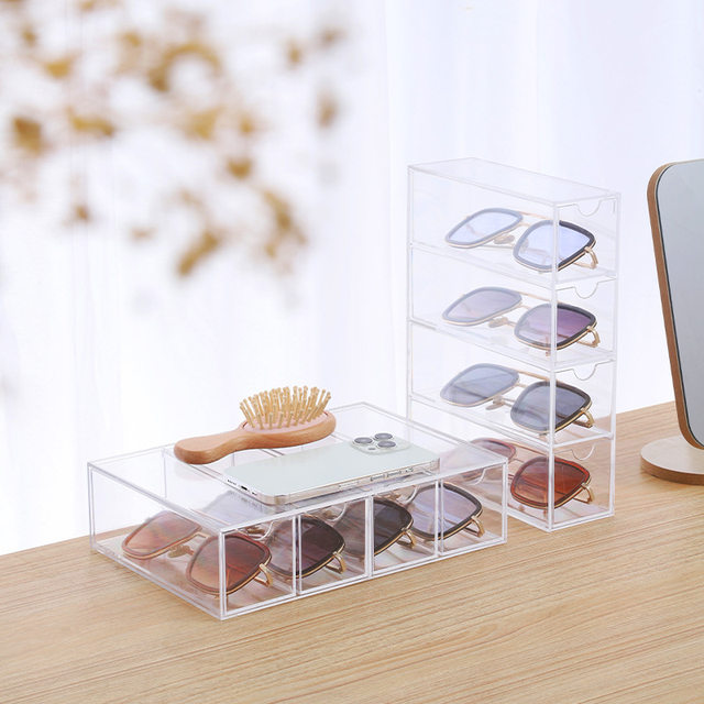 Glasses sunglasses acrylic storage box multi-layer desktop drawer display cabinet dustproof storage rack PS living room