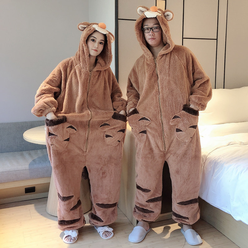 情侣冬季连体卡通动漫秋珊瑚绒睡衣 贝慕雪睡衣/家居服套装