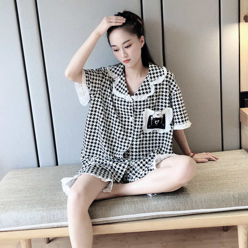 日系春夏纯棉加大码200斤胖m睡衣 贝慕雪睡衣/家居服套装