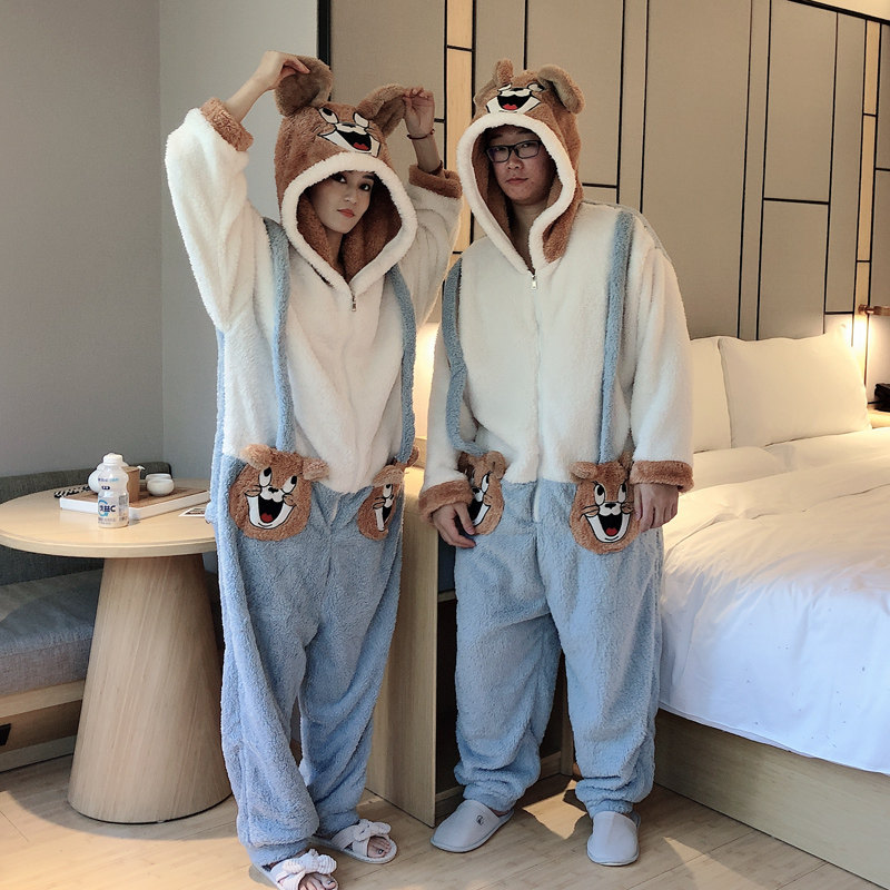 情侣冬季连体卡通动漫秋珊瑚绒睡衣 贝慕雪睡衣/家居服套装