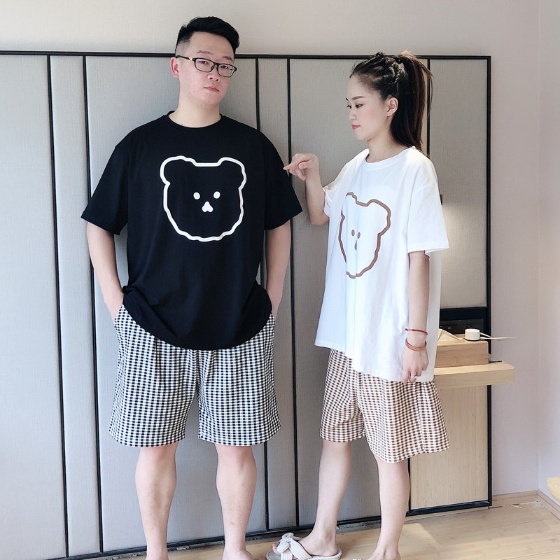日系短袖情侣加大码200斤男女睡衣 贝慕雪睡衣/家居服套装