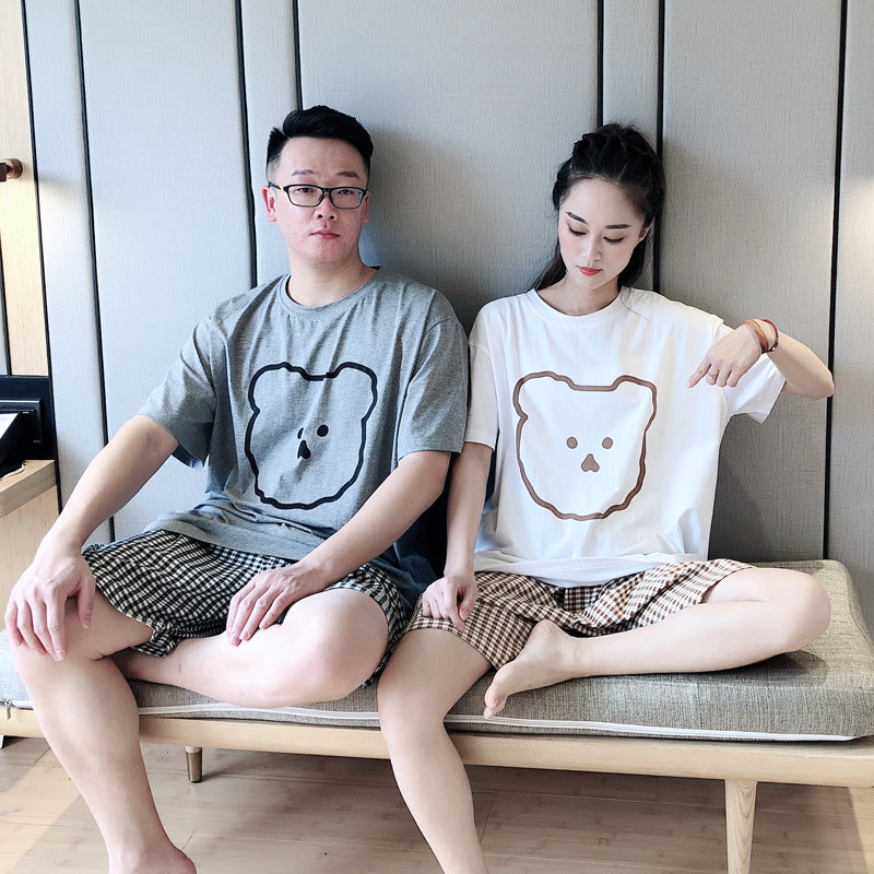 日系短袖情侣加大码200斤男女睡衣 贝慕雪睡衣/家居服套装